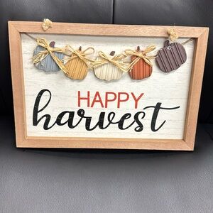 Happy Harvest Wooden Hanging Wall Sign 11.8x0.6x8 inch sign new pumpkins